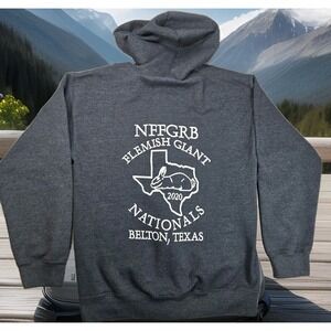 National Flemish Giant Show Jacket Mens‎ Medium M Gray Hooded 2020 Belton Texas